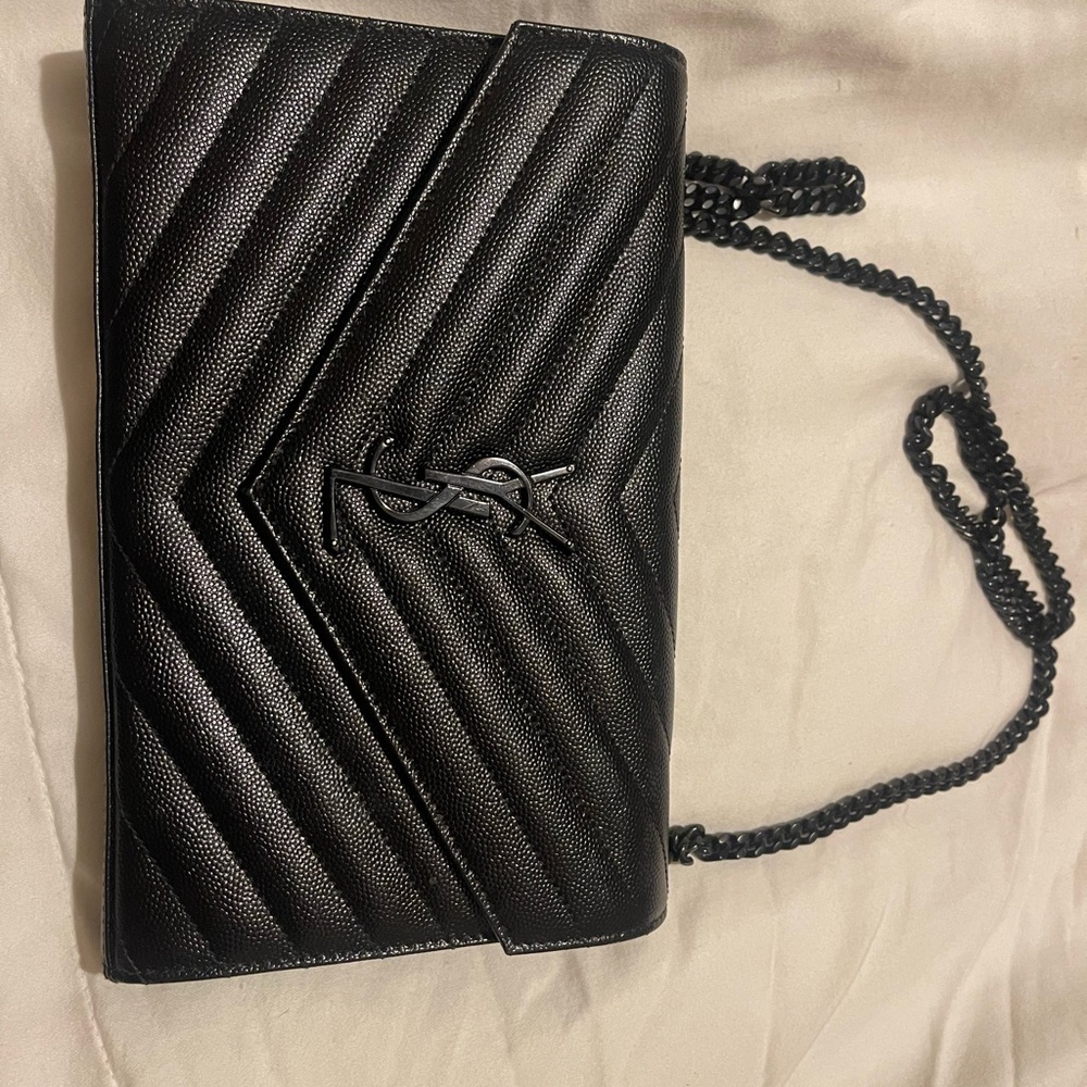 Yves Saint Laurent Black Quilted Chain Bag